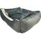 Show in main carousel: HappyCare Textiles Rectangle Mink To Popcorn Plush Cave Hooded Blanket Bolster Dog & Cat Bed, Grey, Medium slide 3 of 9