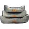 Show in main carousel: HappyCare Textiles Rectangle Mink To Popcorn Plush Cave Hooded Blanket Bolster Dog & Cat Bed, Grey, Medium slide 8 of 9