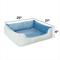 Show in main carousel: HappyCare Textiles Rectangle Orthopedic Bolster Cat & Dog Bed, Blue, Medium slide 3 of 8