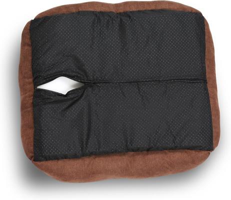 Show full view: HappyCare Textiles Rectangle Orthopedic Bolster Cat & Dog Bed, Brown, Large slide 6 of 9