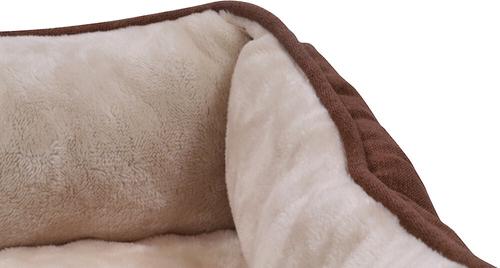 Show full view: HappyCare Textiles Rectangle Orthopedic Bolster Cat & Dog Bed, Brown, Large slide 7 of 9