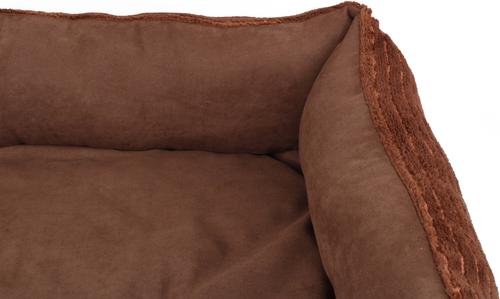 Show full view: HappyCare Textiles Rectangle Orthopedic Bolster Cat & Dog Bed, Coffee slide 3 of 5