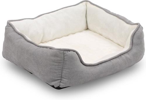 Show full view: HappyCare Textiles Rectangle Orthopedic Bolster Cat & Dog Bed, Gray, Medium slide 2 of 8
