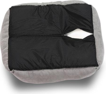 Show full view: HappyCare Textiles Rectangle Orthopedic Bolster Cat & Dog Bed, Gray, Medium slide 4 of 8
