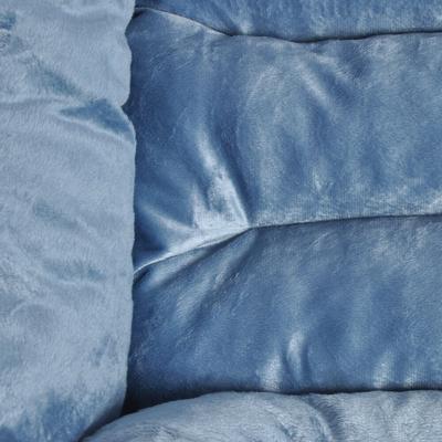 Show full view: HappyCare Textiles Rectangle Ultra-Soft Bolster Cat & Dog Bed, Blue Stripe, Large slide 5 of 7