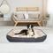 Show in main carousel: HappyCare Textiles Rectangle Ultra-Soft Bolster Cat & Dog Bed, Burn Out Gray, Large slide 1 of 7