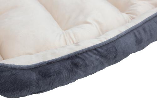 Show full view: HappyCare Textiles Rectangle Ultra-Soft Bolster Cat & Dog Bed, Burn Out Gray, Large slide 3 of 7