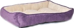 HappyCare Textiles Rectangle Ultra-Soft Bolster Cat & Dog Bed, Burn Out Purple, Large slide 2 of 4