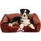 Show in main carousel: HappyCare Textiles Reversible Signature Bolster Dog Bed, Medium, Coffee slide 1 of 7