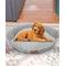 Show in main carousel: HappyCare Textiles Round Bolster Cat & Dog Bed, Chevron Grey, Small slide 1 of 5