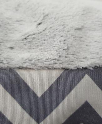Show full view: HappyCare Textiles Round Bolster Cat & Dog Bed, Chevron Grey, Small slide 5 of 5