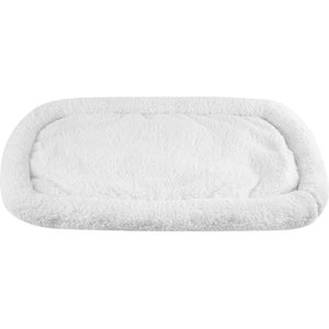 HappyCare Textiles Self Heating Cozy Sherpa Bolster Cat & Dog Bed, White, Medium