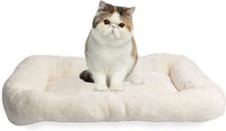 HappyCare Textiles Sleeping Cloud Bolster Cat & Dog Bed, Ivory