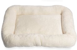 HappyCare Textiles Sleeping Cloud Bolster Cat & Dog Bed, Ivory slide 2 of 5