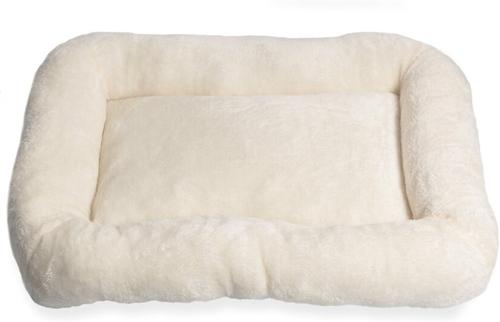 Show full view: HappyCare Textiles Sleeping Cloud Bolster Cat & Dog Bed, Ivory slide 2 of 6