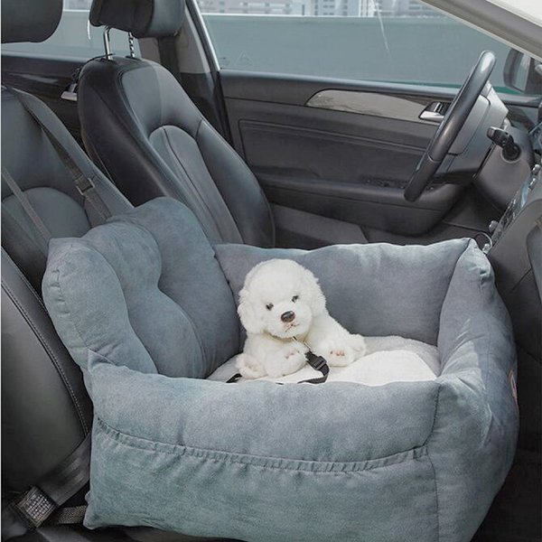 Show full view: HappyCare Textiles Suede Fluffy Booster Safety Bolster Dog & Cat Car Seat slide 2 of 9