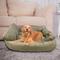 Show in main carousel: HappyCare Textiles Suede Fluffy Multi Functional Mat Bolster Dog & Cat Bed, Brown, Large slide 1 of 11