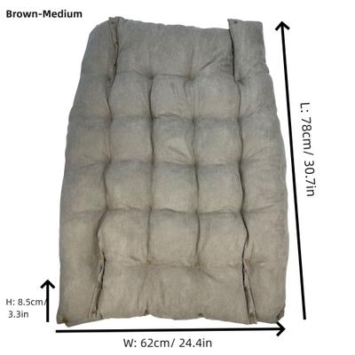 Show full view: HappyCare Textiles Suede Fluffy Multi Functional Mat Bolster Dog & Cat Bed, Brown, Medium slide 6 of 12