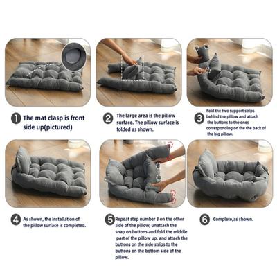 Show full view: HappyCare Textiles Suede Fluffy Multi Functional Mat Bolster Dog & Cat Bed, Brown, Small slide 2 of 11