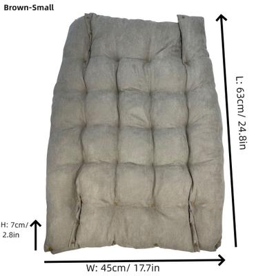 Show full view: HappyCare Textiles Suede Fluffy Multi Functional Mat Bolster Dog & Cat Bed, Brown, Small slide 5 of 11