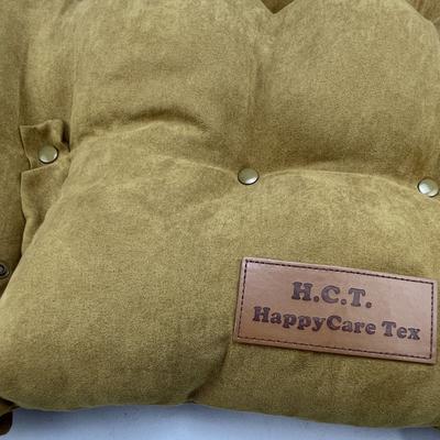 Show full view: HappyCare Textiles Suede Fluffy Multi Functional Mat Bolster Dog & Cat Bed, Yellow, Large slide 6 of 11