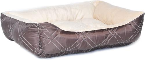 Show full view: HappyCare Textiles Super Soft Fluffy Plush Sleeping Bolster & Crate Bed, Brown slide 3 of 5