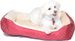 HappyCare Textiles Super Soft Fluffy Plush Sleeping Bolster & Crate Bed, White