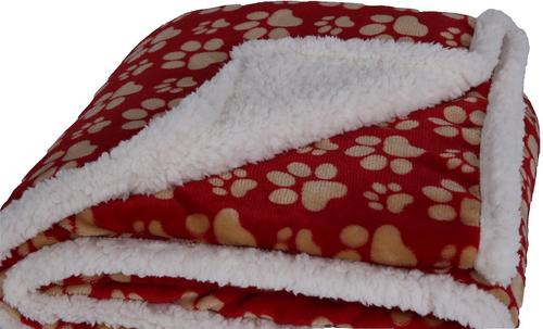 Show full view: HappyCare Textiles Ultra Soft Flannel Cat & Dog Blanket, Red slide 2 of 5