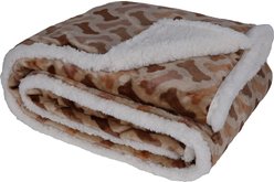 HappyCare Textiles Ultra Soft Flannel Cat & Dog Blanket, Taupe