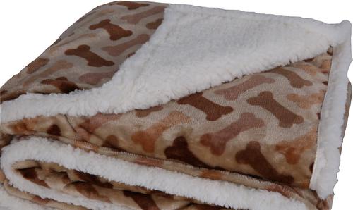 Show full view: HappyCare Textiles Ultra Soft Flannel Cat & Dog Blanket, Taupe slide 3 of 7