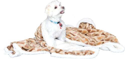 Show full view: HappyCare Textiles Ultra Soft Flannel Cat & Dog Blanket, Taupe slide 6 of 7