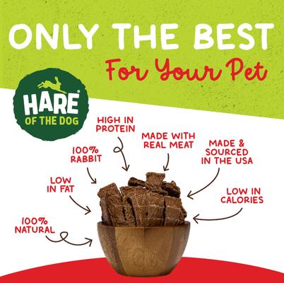 Show full view: Hare of the Dog 100% Rabbit Jerky Dog Treats, 3.5-oz bag slide 5 of 10
