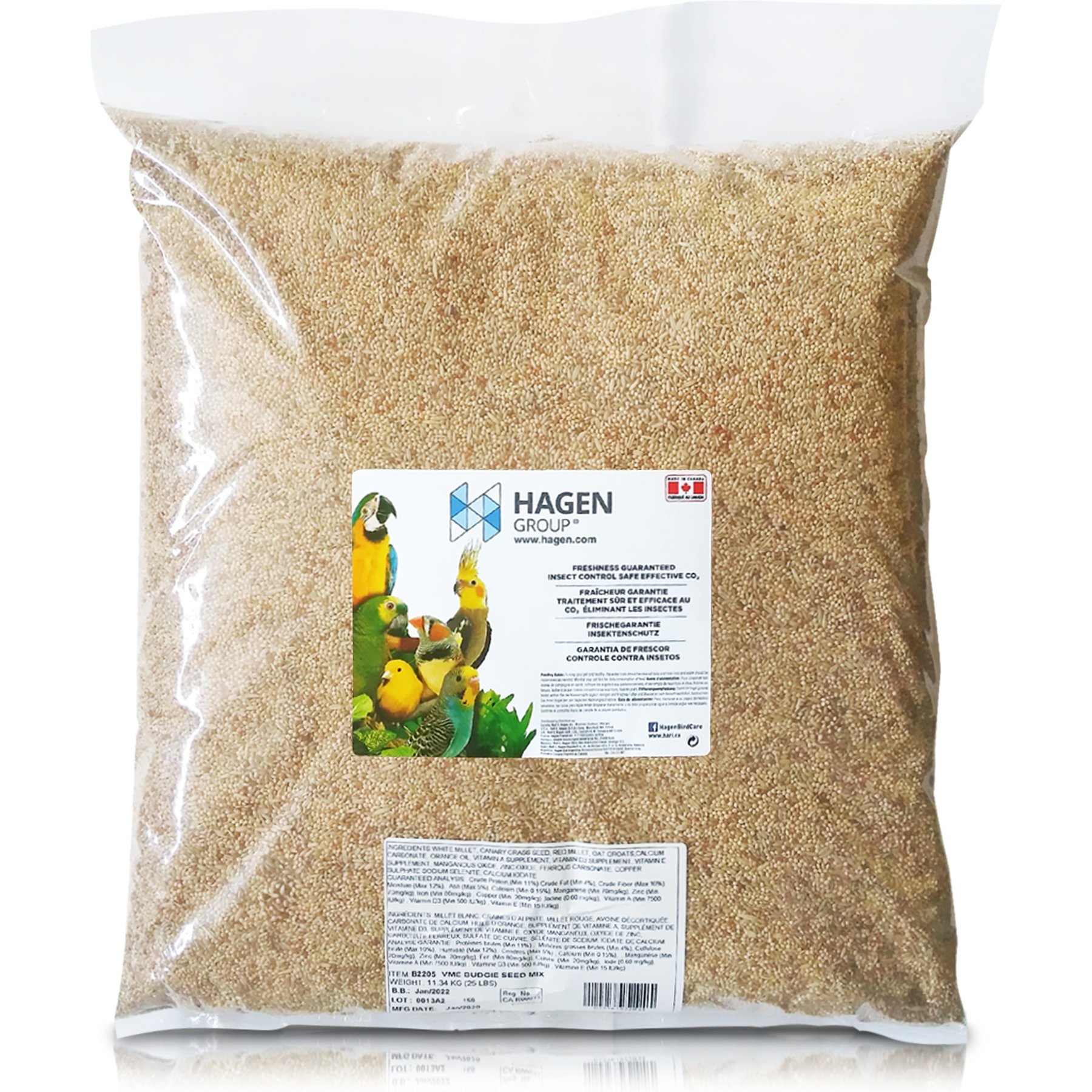 Hari Hagen Seed Blend Budgie Bird Food, 25-lb bag