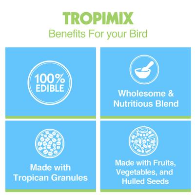 Show full view: Hari Tropimix Enrichment Cockatiel & Lovebird Food, 8-lb bag slide 5 of 9