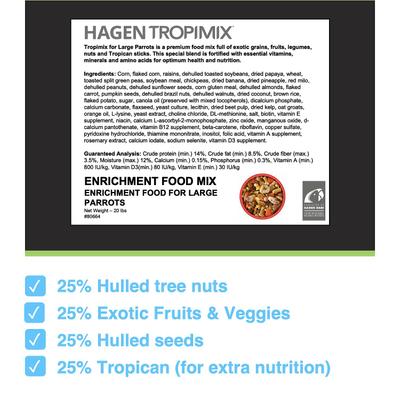 Show full view: Hari Tropimix Enrichment Large Parrot Food, 20-lb bag slide 2 of 9