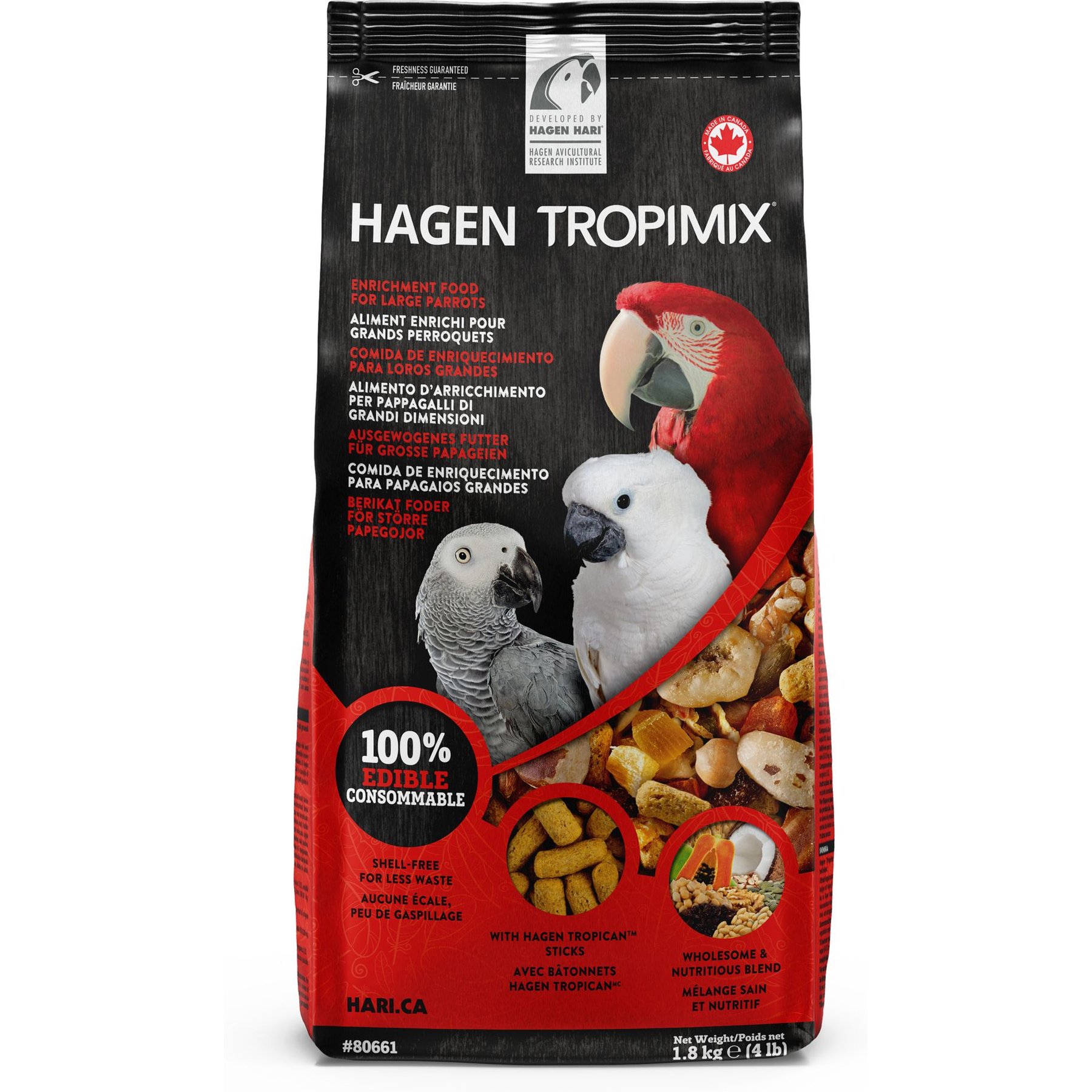 Hari Tropimix Large Parrot Bird Food, 4-lb bag