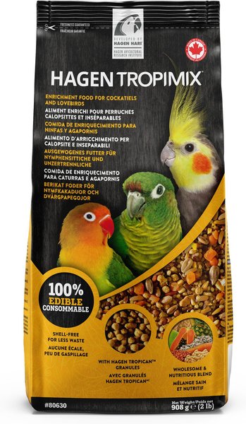 Hari Tropimix Peanut Flavored Lovebird & Cockatiel Bird Food, 2-lb bag