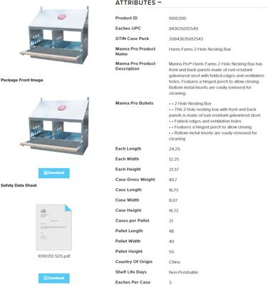 Show full view: Harris Farms 2-Hole Galvanized Steel Chicken Nesting Box slide 2 of 3