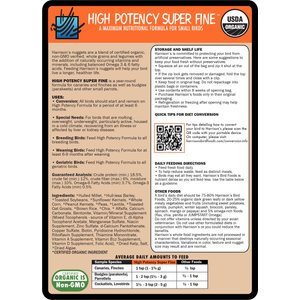 Harrison's Bird Foods High Potency Super-Fine Organic Pellet Bird Food, 1-lb bag