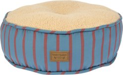 Harry Barker Blue Striped Sherpa Pouf Dog & Cat Bed, Blue