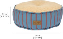 Harry Barker Blue Striped Sherpa Pouf Dog & Cat Bed, Blue slide 2 of 7
