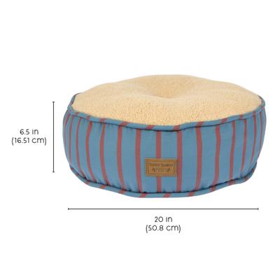 Show full view: Harry Barker Blue Striped Sherpa Pouf Dog & Cat Bed, Blue slide 7 of 8