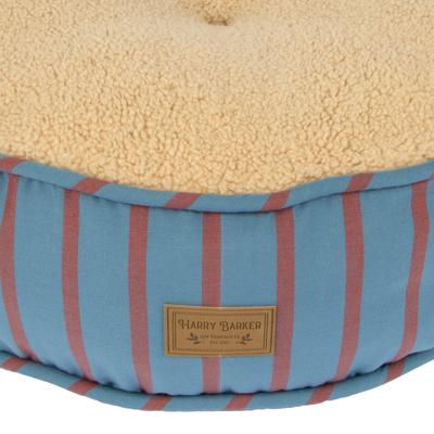 Show full view: Harry Barker Blue Striped Sherpa Pouf Dog & Cat Bed, Blue slide 2 of 8