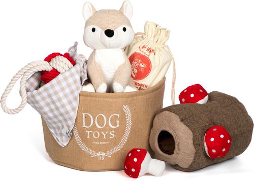 Show full view: Harry Barker Fox Plush Dog Toy, White slide 2 of 4