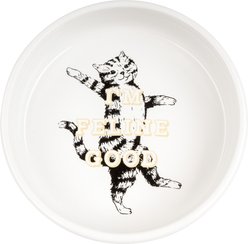 Harry Barker I'm Feline Good Cat Bowl, White, 1.5-cup