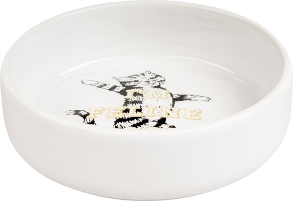 Harry Barker I'm Feline Good Cat Bowl, White, 1.5-cup