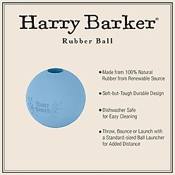 Harry Barker Rubber Ball Dog Toy, Blue, Medium: 3-in, 4 count slide 2 of 6