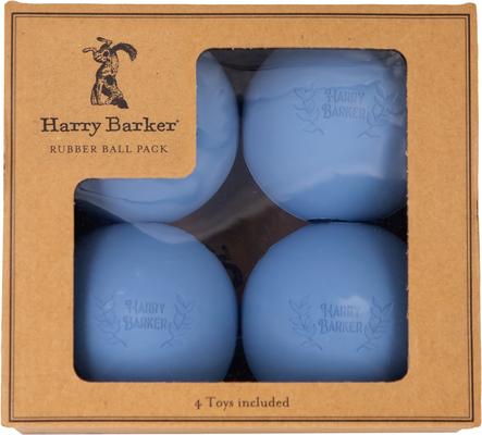 Show full view: Harry Barker Rubber Ball Dog Toy, Blue, Medium: 3-in, 4 count slide 4 of 8