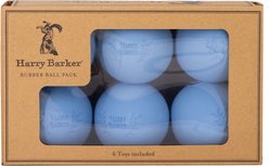 Harry Barker Rubber Ball Dog Toy, Blue, Small: 2.5-in, 6 count