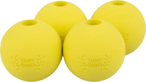 Show full view: Harry Barker Rubber Ball Dog Toy, Yellow, Medium: 3-in, 4 count slide 7 of 10